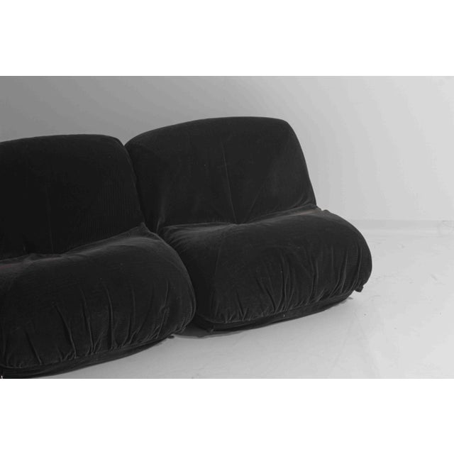 Modular Patate Sofa in Black Corduroy Velvet by Airborne, 1970s, Set of 7 For Sale - Image 10 of 18