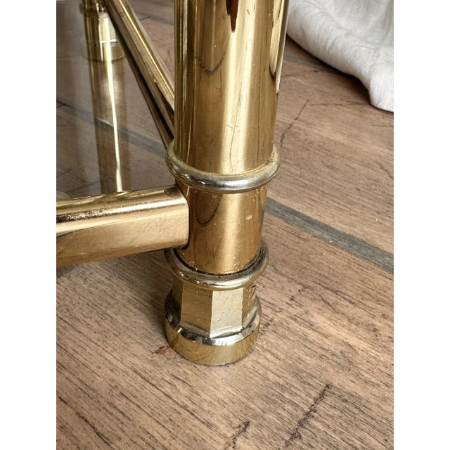 Brass-Plating & Glass Four-Tier Shelf, 1970s For Sale - Image 6 of 10