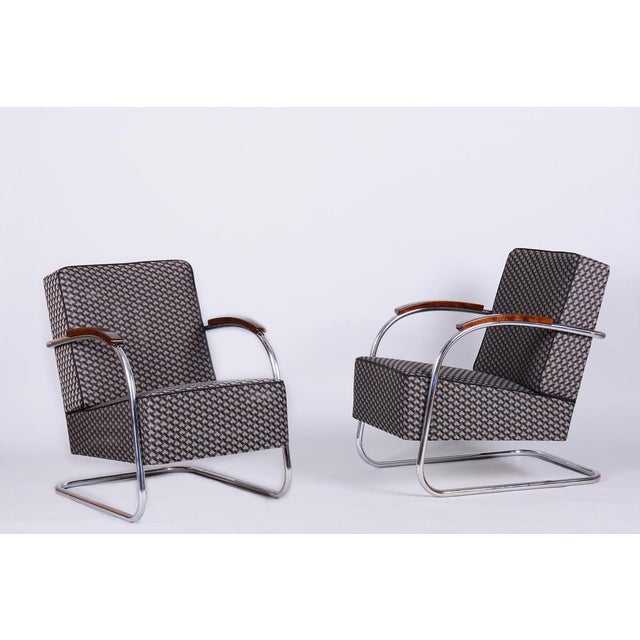 Bauhaus Armchair in Beech and Chrome from Mücke Melder, Czech, 1930s For Sale - Image 16 of 17