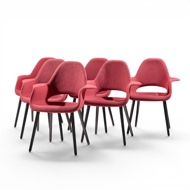 Mid-Century Modern Charles Eames & Eero Saarinen for Vitra Organic Mid Century Dining Chairs - Set of 6 For Sale - Image 3 of 11