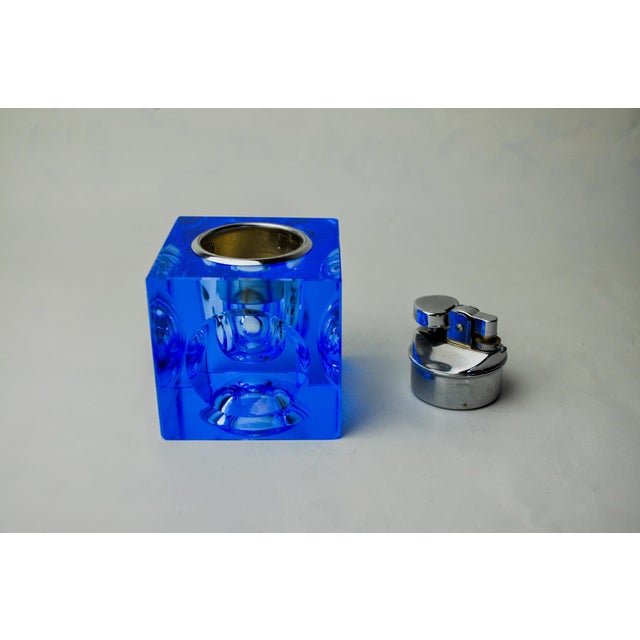 Glass Blue Murano Glass Magnifying Lighter attributed to Antonio Imperatore, Italy, 1970s For Sale - Image 7 of 9