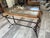 Hollywood Regency Jacques Adnet, Hermes Style Vintage Equestrian Style Forged Iron & Braided Leather Console Table With Beveled Glass Top For Sale - Image 3 of 5