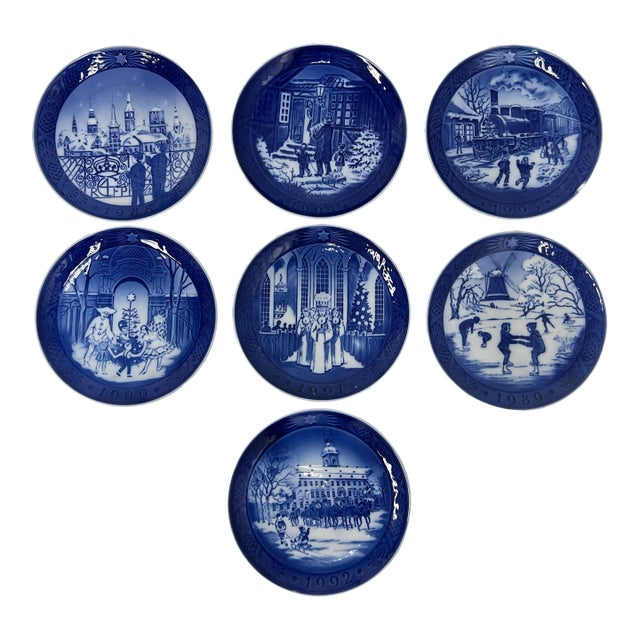 Royal Copenhagen Danish Christmas Plates, Set of Seven For Sale