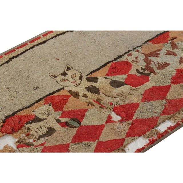 Handmade in wool and originating circa 1920-1930, this 2x4 rug is a rare and exciting new curation in Rug & Kilim’s...