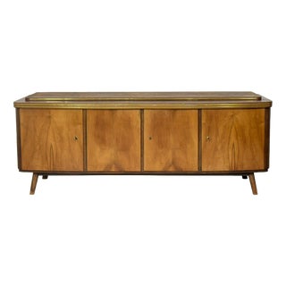 Mid-Century Sideboard in Wood with Gilt Details For Sale