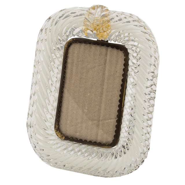 20th Century Italian Venetian Glass Photograph Frame attributable to Barovier & Toso., 1950s For Sale