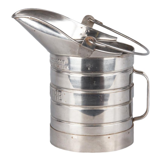 1950s French Silver Metal Measuring Milk Pitcher Chairish