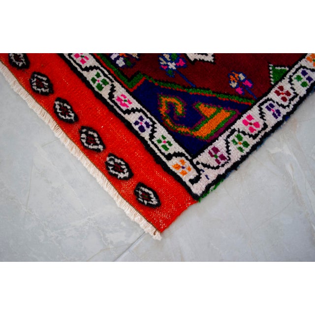Hand Made Rug. Colorful Oushak Rug, Bath Mat, Kitchen Sink Decor Doormat 1'6" X 3'1" For Sale - Image 9 of 10