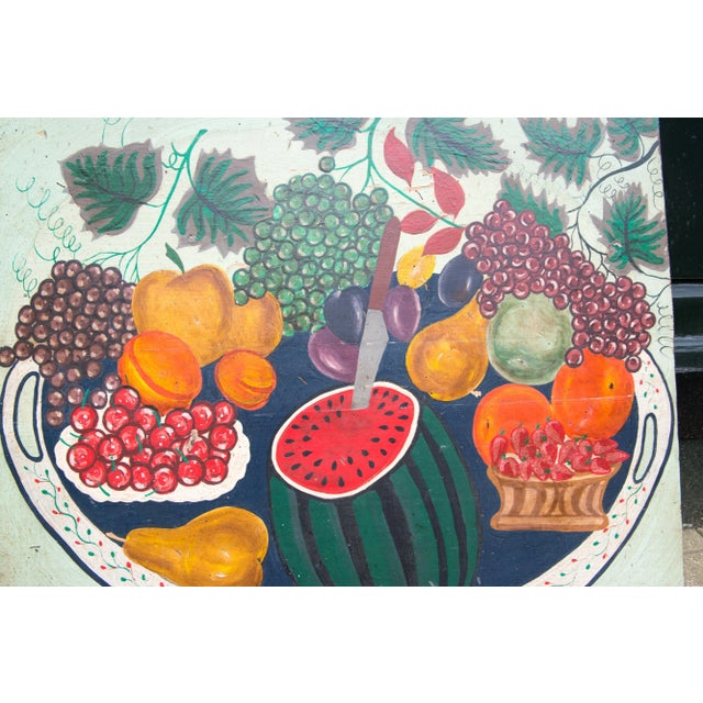 Contemporary Americana Folk Art Style Still Life Painting on Wood Fire Board For Sale - Image 4 of 9