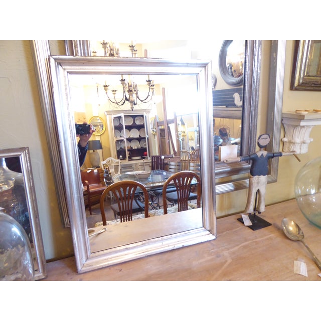 Antique Silverleafed Mirror For Sale In Portland, ME - Image 6 of 6