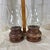Italian Pair Vintage Italian Wood & Blown Glass Hurricane Candle Holders For Sale - Image 3 of 12