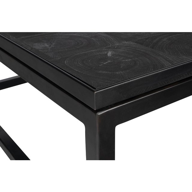 Ebonized Celestine Oak Top Coffee Table For Sale - Image 4 of 6