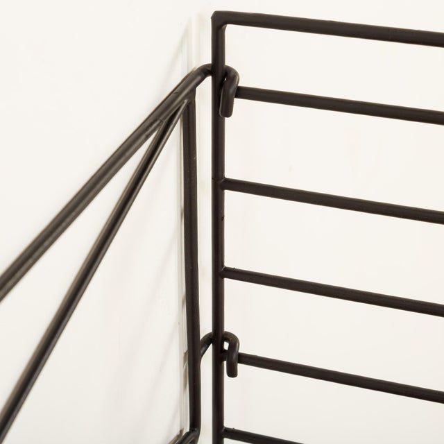 Black Mid-Century Modern Scandinavian String Free Standing Shelving Unit by Kajsa & Nils Nisse Strinning, Sweden, 1960s For Sale - Image 8 of 10