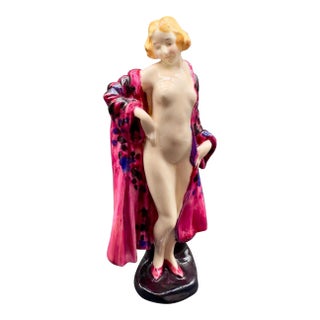 1920s Royal Doulton Art Deco “The Bather” Red Robe Hn773 For Sale