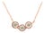 10K Rose and White Gold Plated .925 Sterling Silver 1/4 Cttw Miracle-Set Champagne Diamond Triple Circle 18" Necklace (I2-I3 Clarity) For Sale