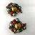 Modern 1940s SIgned Kramer Colorful Rhinestone and Pearl Teardrop Clip Earrings - 2 Pieces For Sale - Image 3 of 6