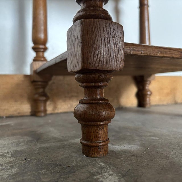 Vintage Oak Bedside Table with Marble Top, 1920s For Sale - Image 14 of 15