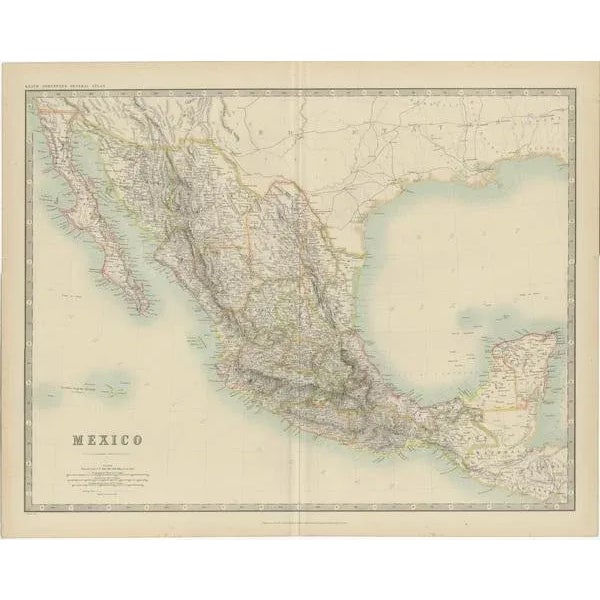 Antique map titled 'Mexico'. Original antique map of Mexico. This map originates from the ‘Royal Atlas of Modern...