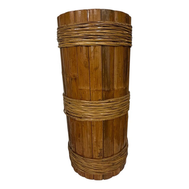 Vintage Bamboo Umbrella Stand For Sale