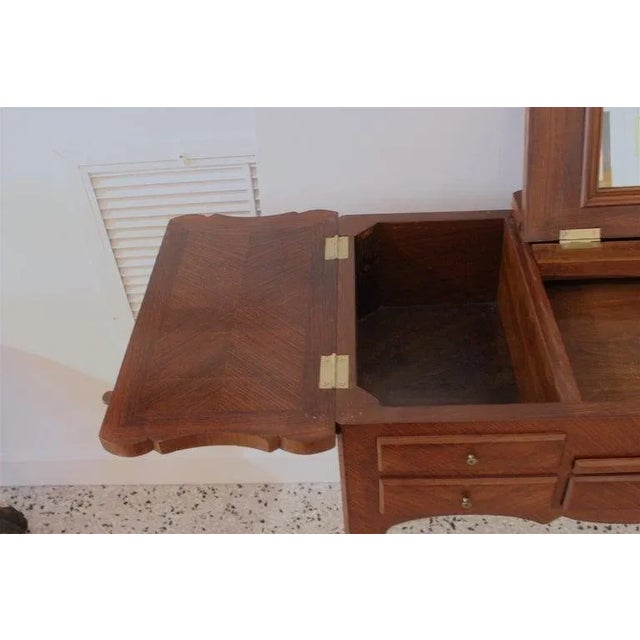 Brown Vanity Table Louis XV Style For Sale - Image 8 of 12