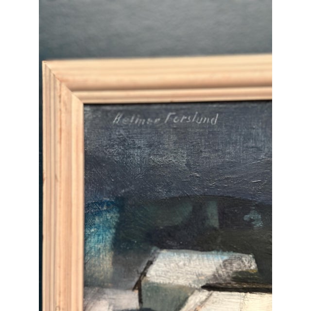 Helmer Forslund, Winter Night Over the City, 1950s, Oil on Canvas, Framed For Sale - Image 7 of 18