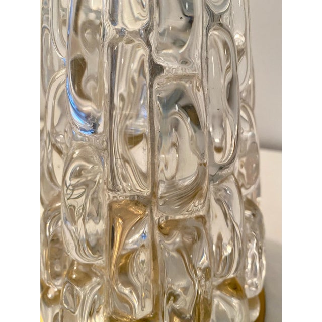 Metal Mid-Century Modern Carl Fagerlund Relief Glass Lamp by Orrefors. 1960's For Sale - Image 7 of 9