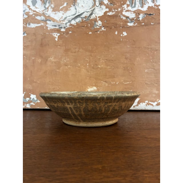 Vintage Green Studio Ceramic Pottery Bowl For Sale - Image 4 of 11