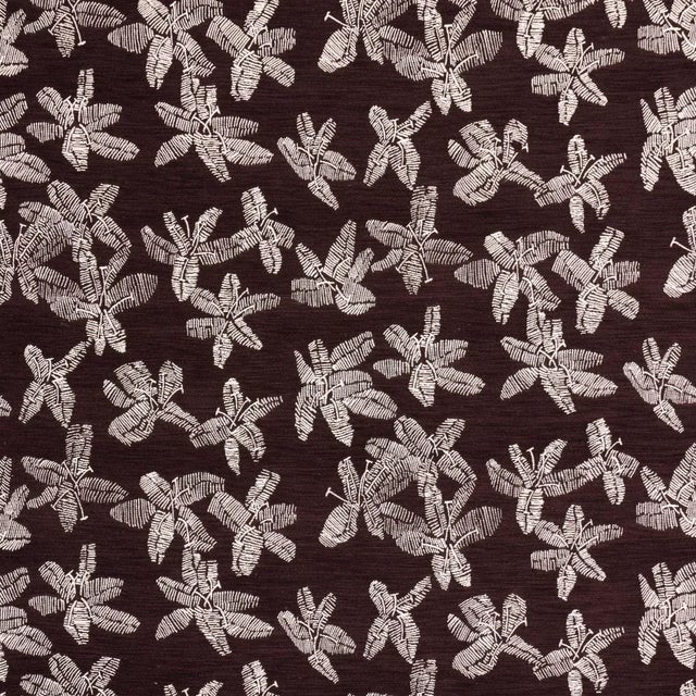 SAMPLE - Schumacher x Caroline Z Hurley Hibiscus Fabric In Plum For Sale