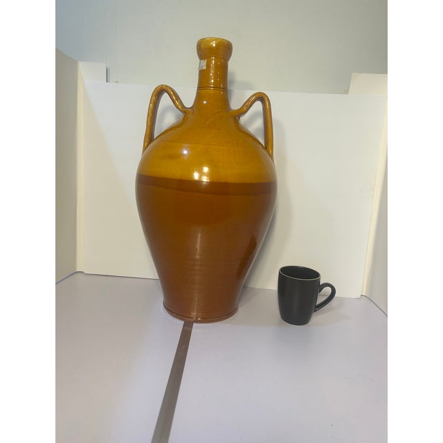 1970s Vintage Nicola Fasano Grottaglie Italian Terracotta Floor Urn - 24" For Sale - Image 5 of 18