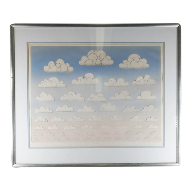 1970's Mid-Century Pop Art Print of Clouds by Karen Strohbeen For Sale