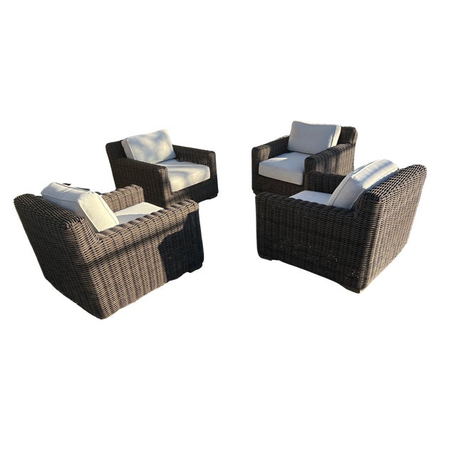 Restoration Hardware Provence Track Arm Lounge Chair – Set of 4 For Sale - Image 11 of 18