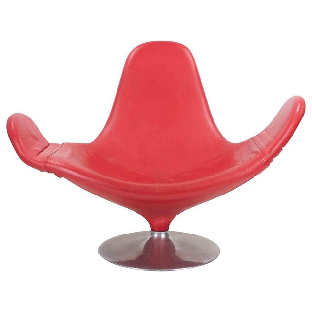 Metal Red Leather Calla Armchair by Stefano Giovannoni for Domodinamica, 1980s For Sale - Image 7 of 7