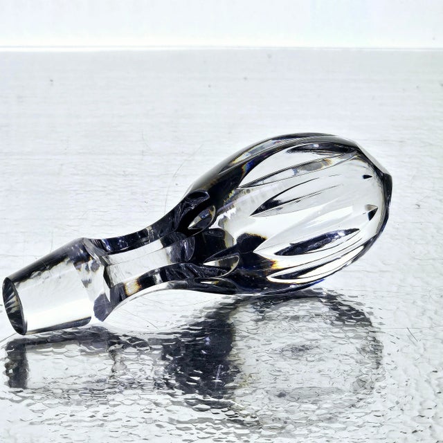 Late 20th Century Crystal Glass Pinwheel Decanter W/ Stopper For Sale - Image 5 of 12