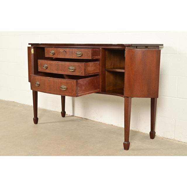 Kittinger Federal Inlaid Mahogany Serpentine Front Sideboard Credenza For Sale In South Bend - Image 6 of 16