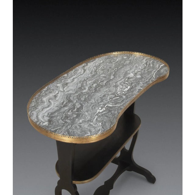 Kidney-Shaped Table with Marble Top, 1890s For Sale - Image 9 of 14
