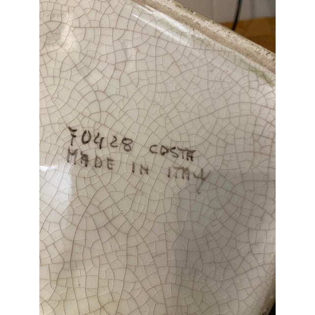 Mid-Century Modern Italian Ceramic Cachepot Planter with Dragonfly Design For Sale - Image 3 of 9