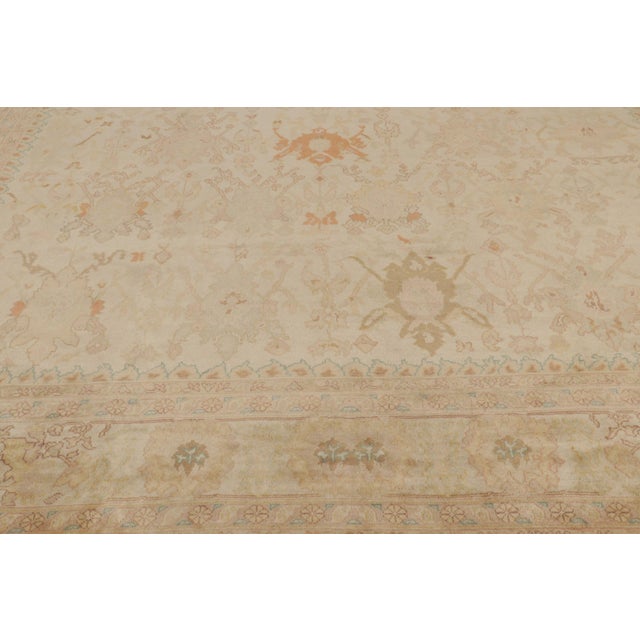 2010s Rug & Kilim’s Oushak-Inspired Oversized Rug in Beige & Gold Floral Pattern For Sale - Image 5 of 10