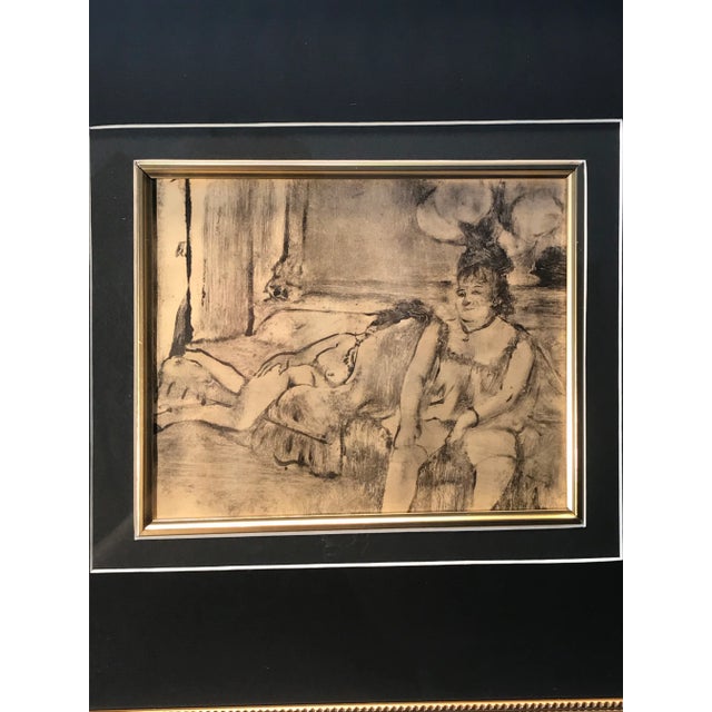 Beautiful Edgar Degas original etching, Framed. Around 1880, Degas began a series of monotypes inspired by Parisian...