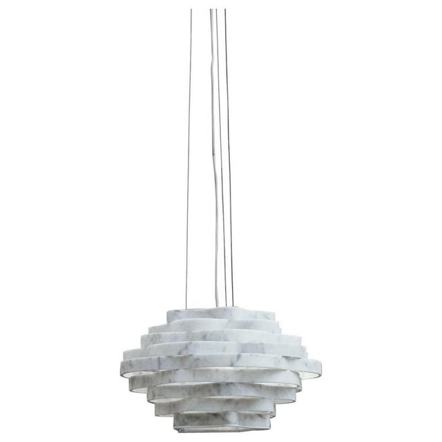 Nest LN2 Decorative Hanging Lamp in White Carrara Marble by Bufalini Marmi For Sale - Image 14 of 14