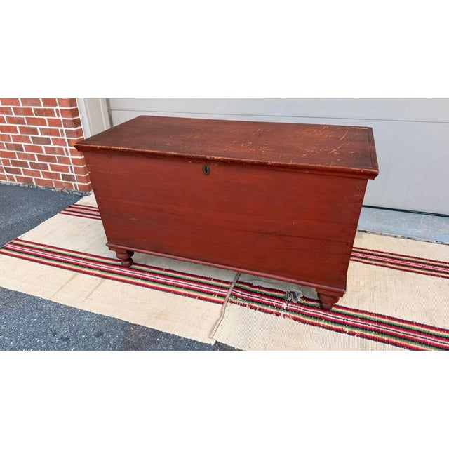 Antique Red Painted Dovetailed Blanket Chest, Lancaster County Pa, Circa 1830-1840 For Sale - Image 13 of 15