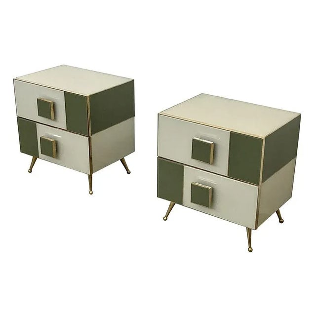 Metal Wood and Glass Bedside Tables, 2000s, Set of 2 For Sale - Image 7 of 9