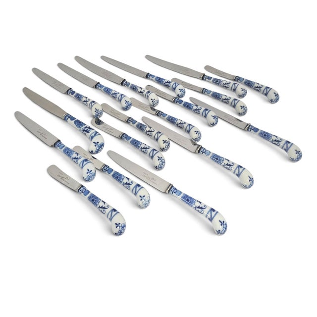 Mid-20th Century House of Prill Blue Onion Porcelain Flatware, 49 Pieces For Sale - Image 12 of 18