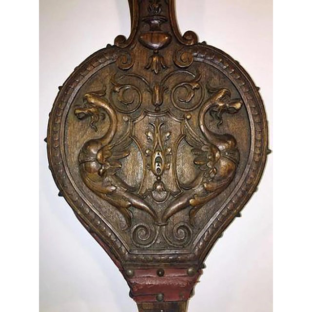 Baroque Italian Hand-carved 19th Century Fire Bellows For Sale - Image 3 of 9