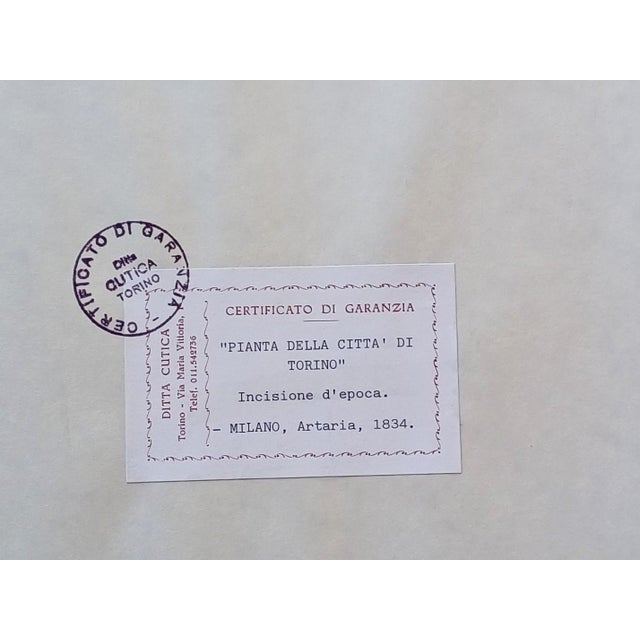 Antique Map Engraving of the City Plan of Turin from Stamperia Artaria Milano, 1834 For Sale - Image 3 of 7