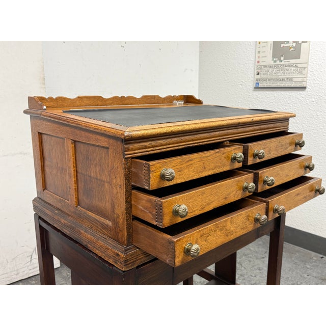 Early 20th Century Antique J. & P. Coats Oak Spool Cabinet For Sale - Image 5 of 12