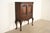 Berkey & Gay Berkey & Gay Style Antique Chippendale Carved Walnut and Burl Wood Bookcase or Bar Cabinet, Circa 1920s For Sale - Image 4 of 18