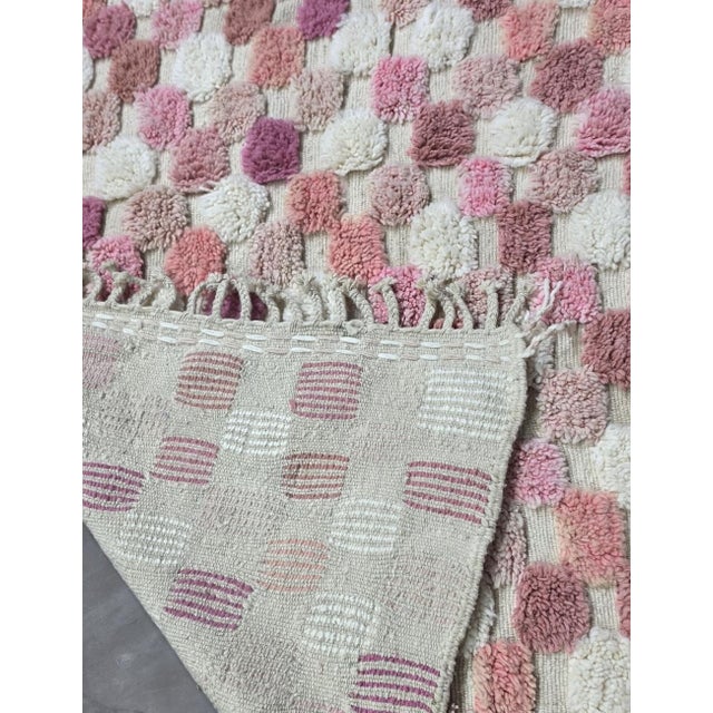 Pink Textured Checkered Rug - 9.4 X 8 Ft For Sale In Cleveland - Image 6 of 8