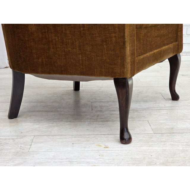 Vintage Danish Armchair in Furniture Velour and Ash, 1950s For Sale - Image 17 of 18