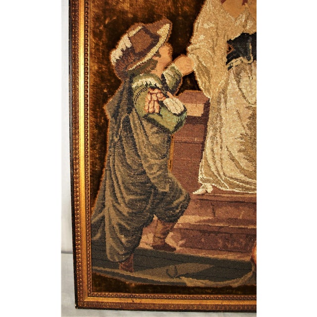 1920s Antique Framed Spanish Beaded Embroidery With Petite Point For Sale - Image 5 of 9