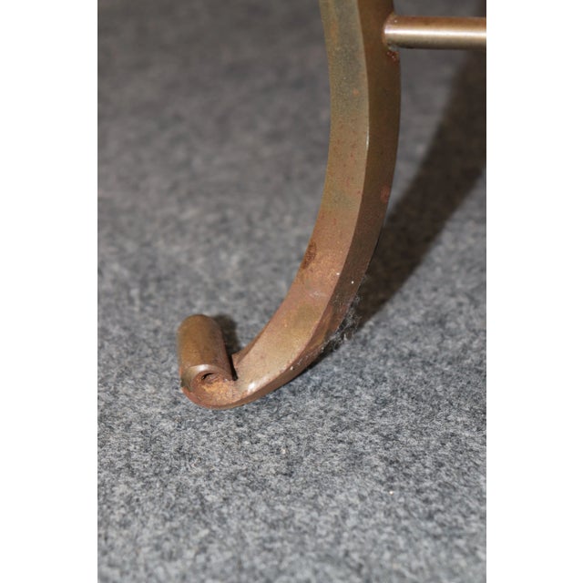 Black Hollywood Regency Style Wrought Iron Slate Top Console Table For Sale - Image 8 of 9